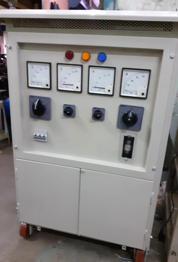 Heavy Duty Battery Charger cabinet with analog volt and amp meters