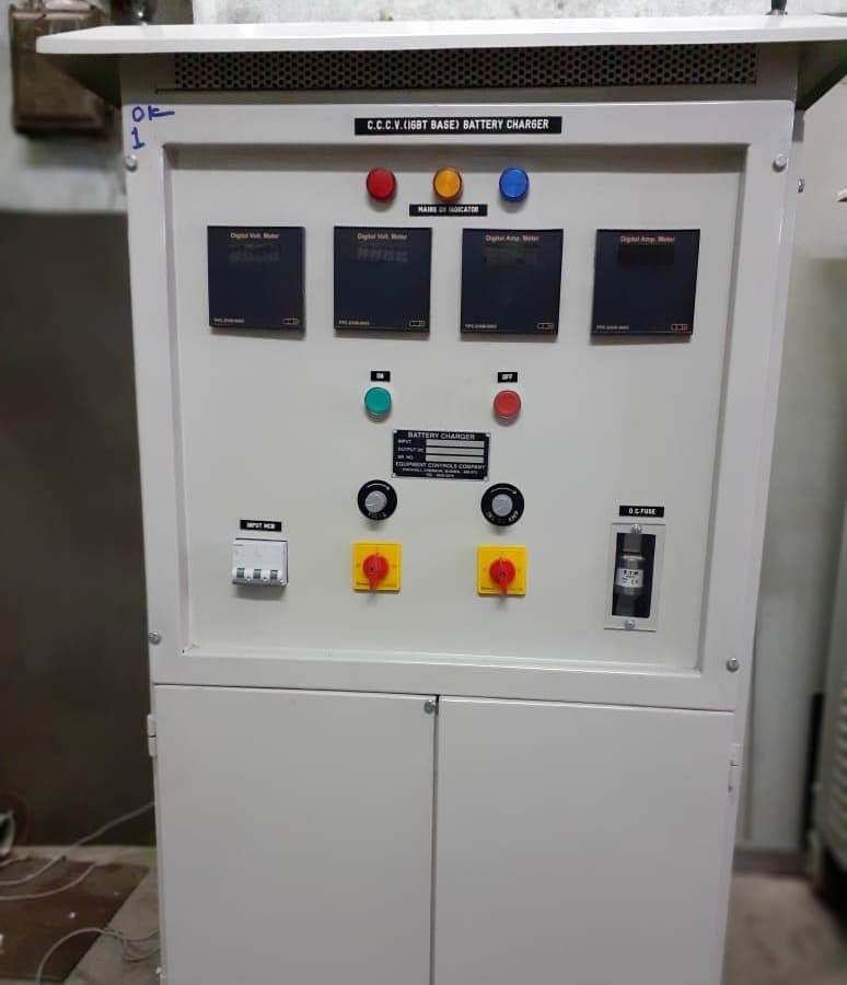 IGBT-based Battery Charger cabinet labeled IGBT Base Battery Charger